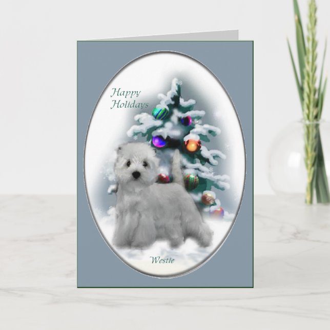 West Highland White Terrier Christmas Gifts Holiday Card (Front)