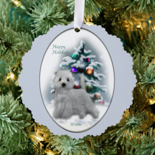 West Highland White Terrier Christmas Gifts Tree Decoration Card