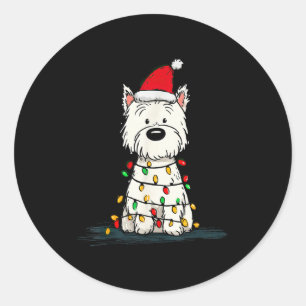 West Highland White Terrier Christmas Graphics Dog Classic Round Sticker