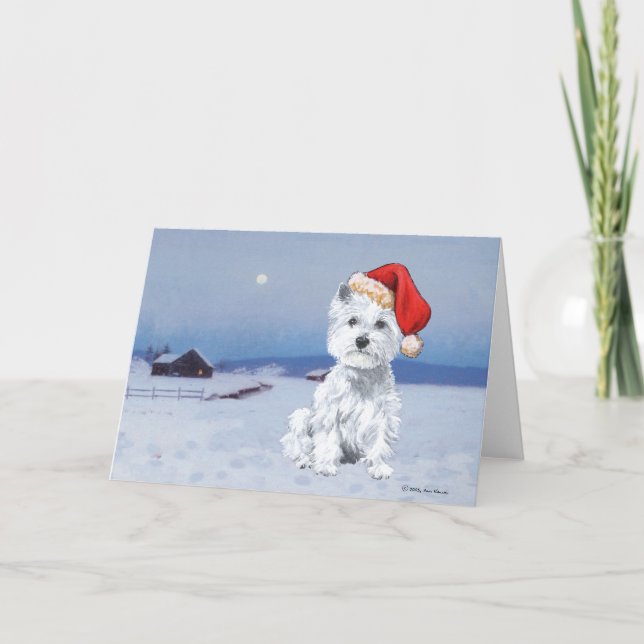 West Highland White Terrier Christmas Holiday Card (Front)