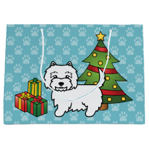 West Highland White Terrier Christmas Large Gift Bag