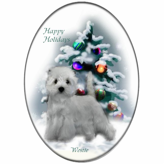 West Highland White Terrier Christmas Ornament Photo Sculpture Decoration (Front)