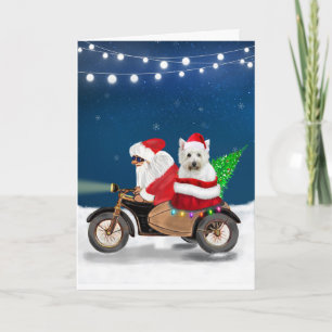 West Highland White Terrier Christmas Santa Claus Card