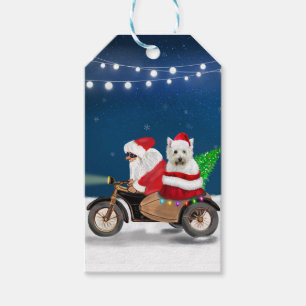 West Highland White Terrier Christmas Santa Claus  Gift Tags