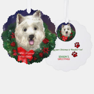West Highland White Terrier Christmas Tree Decoration Card