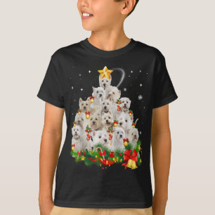 West Highland White Terrier Christmas Tree Lights T-Shirt