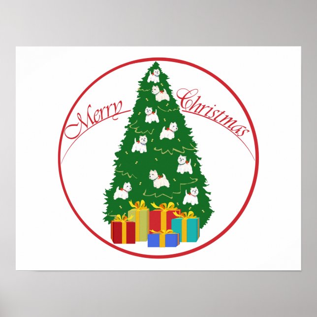 West Highland White Terrier Christmas Tree Poster (Front)