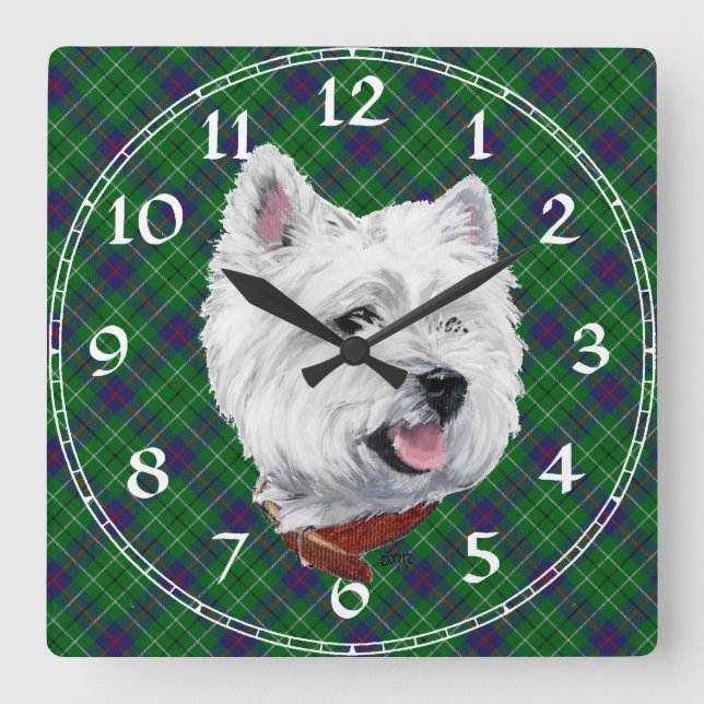 West Highland White Terrier Clock (Front)