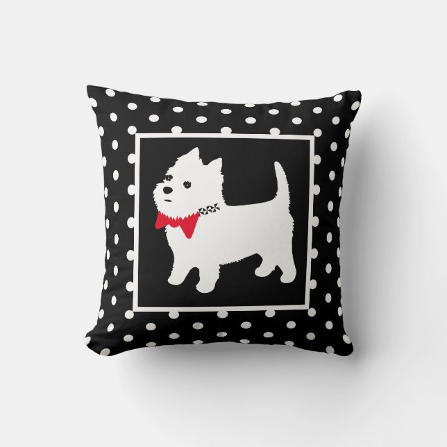 West Highland White Terrier Cute Westie Dog Cushion (Front)