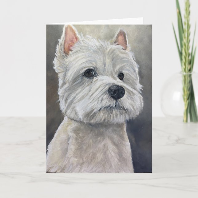 West Highland White Terrier Dog Art Greeting Card (Front)