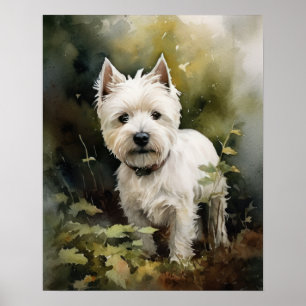 West Highland White Terrier Dog Art Print Poster