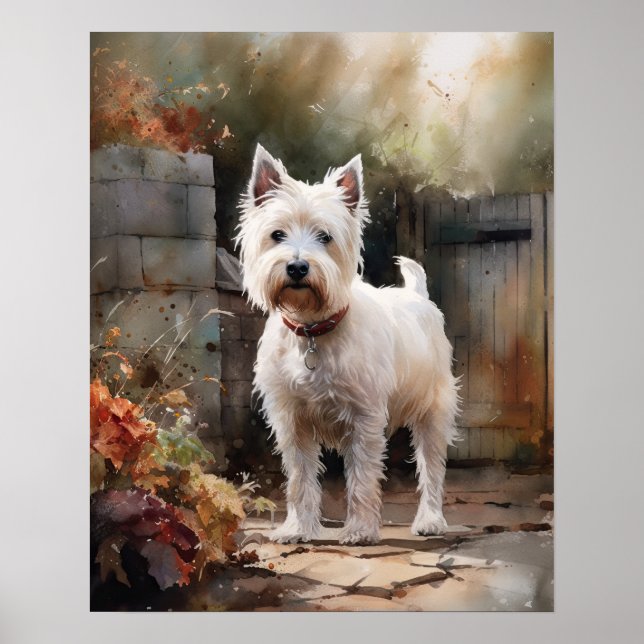 West Highland White Terrier Dog Art Print Poster (Front)