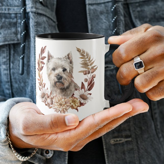 West Highland White Terrier Dog Autumn Wreath Mug (Creator Uploaded)
