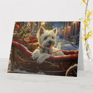 West Highland White Terrier Dog Christmas Festive  Card
