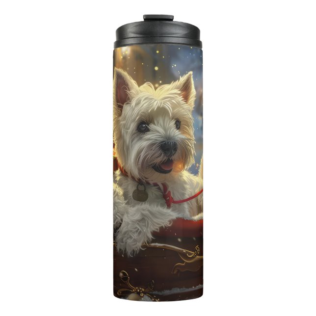 West Highland White Terrier Dog Christmas Festive  Thermal Tumbler (Front)
