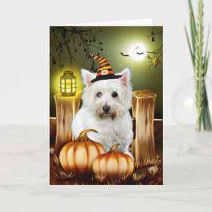 West Highland White Terrier Dog Halloween  Card