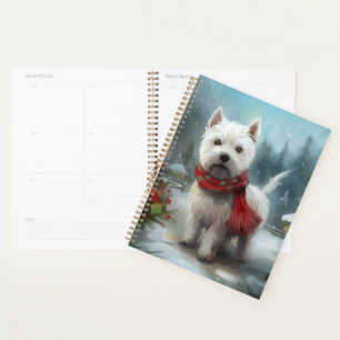 West Highland White Terrier Dog in Snow Christmas Planner