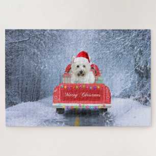 West Highland White Terrier Dog in Snow Jigsaw Puzzle