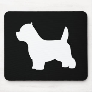West Highland White Terrier dog, westie silhouette Mouse Mat
