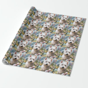 West Highland White Terrier Easter Eggs Holiday Wrapping Paper