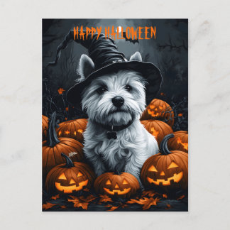 West Highland White Terrier Halloween Postcard
