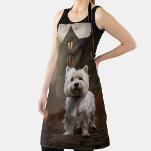 West Highland White Terrier Halloween Scary Apron
