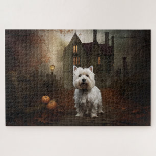 West Highland White Terrier Halloween Scary Jigsaw Puzzle