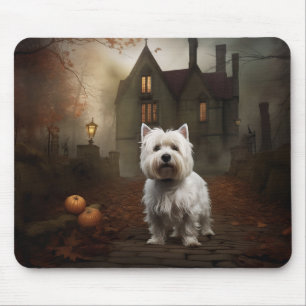 West Highland White Terrier Halloween Scary Mouse Mat