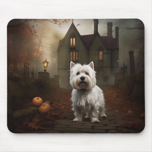 West Highland White Terrier Halloween Scary Mouse Mat (Front)