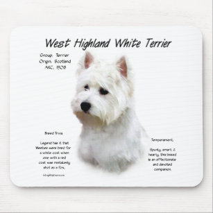 West Highland White Terrier History Design Mouse Mat