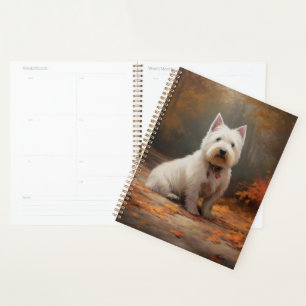 West Highland White Terrier in Autumn Leaves Fall Planner