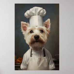 West Highland White Terrier In Chefs Hat Poster