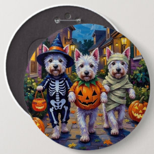 West Highland White Terrier In Halloween Costumes 6 Cm Round Badge