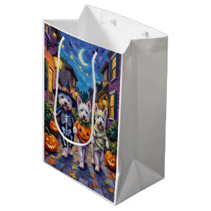 West Highland White Terrier In Halloween Costumes Medium Gift Bag