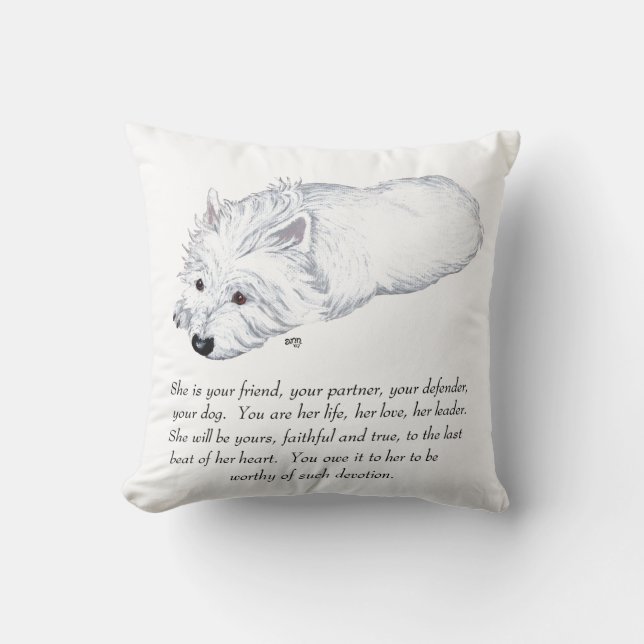West Highland White Terrier Keepsake Cushion (Front)