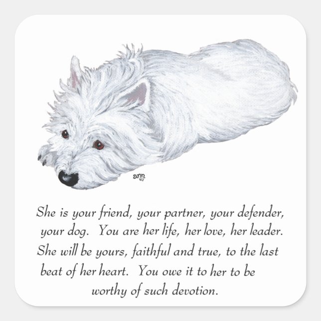 West Highland White Terrier Keepsake Square Sticker (Front)