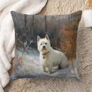 West Highland White Terrier Let It Snow Christmas Cushion