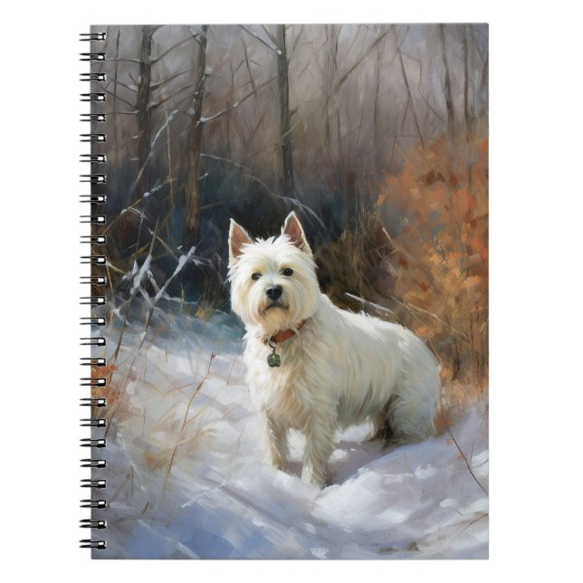 West Highland White Terrier Let It Snow Christmas Notebook (Front)