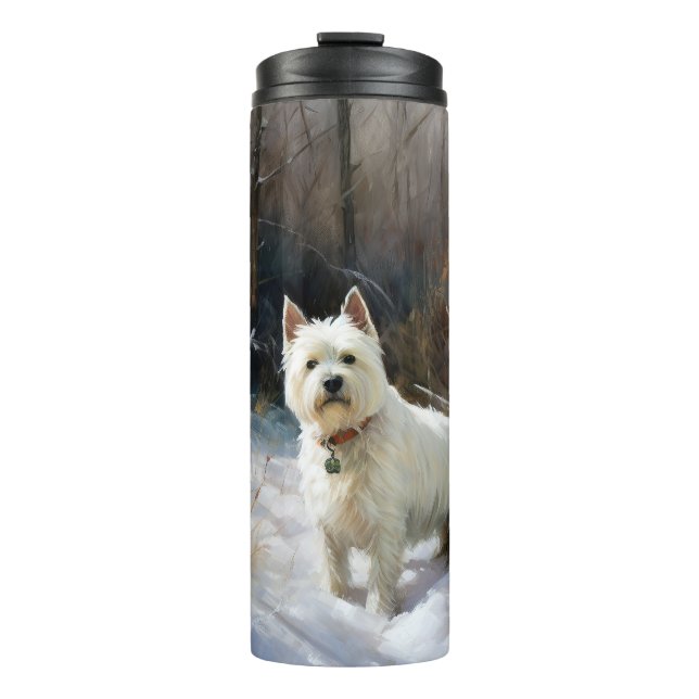 West Highland White Terrier Let It Snow Christmas Thermal Tumbler (Front)