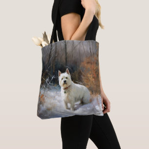 West Highland White Terrier Let It Snow Christmas Tote Bag