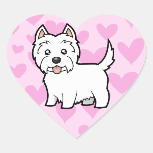 West Highland White Terrier Love Heart Sticker