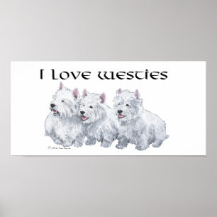 West Highland White Terrier, Love Westies Poster