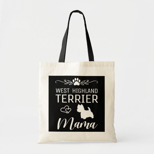 West Highland White Terrier Mama Westie Mum Tote Bag (Front)