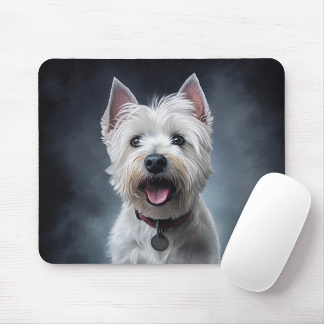 West highland white terrier mouse mat (With Mouse)