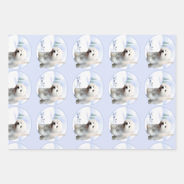West Highland White Terrier Noel Wrapping Paper Sheet (Front)