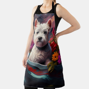 West Highland White Terrier on Boat Apron
