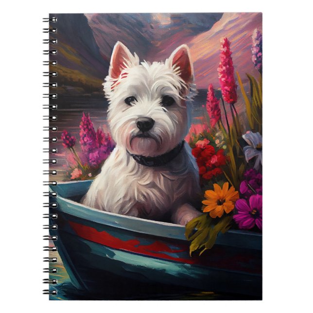 West Highland White Terrier on Boat Notebook (Front)