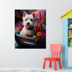 West Highland White Terrier on Boat  Poster