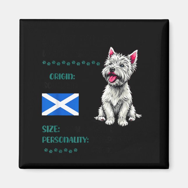 West Highland White Terrier Origin Funny Westie Do Magnet (Front)