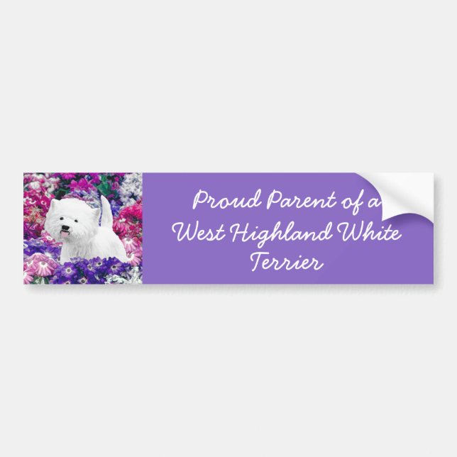 West Highland White Terrier Painting Dog Art Bumper Sticker (Front)